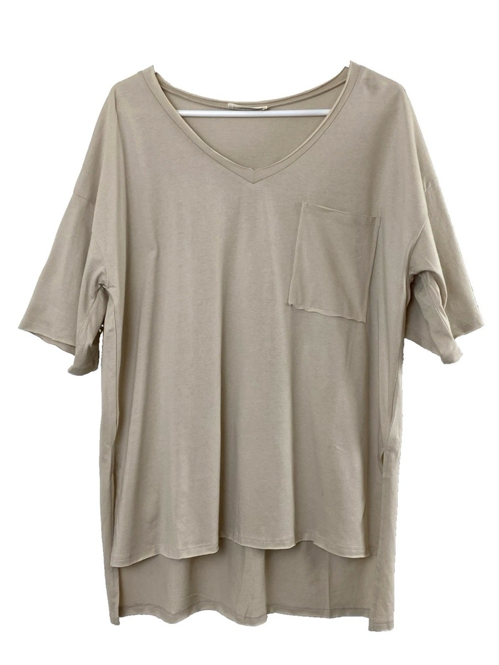 Zenana Slightly Oversized Cream T-Shirt - Large